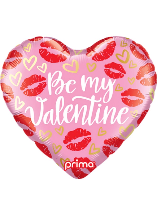 Party Camel 18" Heart Be My Valentine Kisses Foil Balloon - Image 1